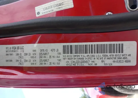 2016 Jeep Compass High Altitude Edition from USA, damaged, VIN 1C4NJDEB1GD654917